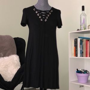 black t-shirt dress